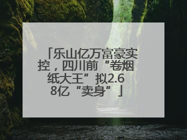 乐山亿万富豪实控，四川前“卷烟纸大王”拟2.68亿“卖身”