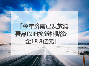 今年济南已发放消费品以旧换新补贴资金18.8亿元