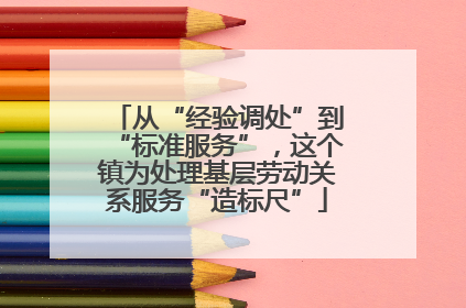 从“经验调处”到“标准服务”，这个镇为处理基层劳动关系服务“造标尺”