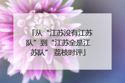 从“江苏没有江苏队”到“江苏全是江苏队” 荔枝时评