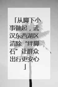 从脚下小事做起，武汉东西湖区清除“绊脚石”让群众出行更安心