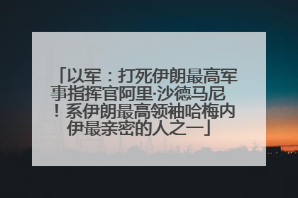 以军：打死伊朗最高军事指挥官阿里·沙德马尼！系伊朗最高领袖哈梅内伊最亲密的人之一