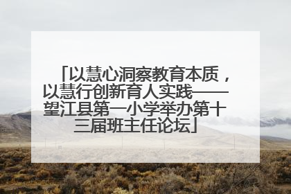 以慧心洞察教育本质，以慧行创新育人实践——望江县第一小学举办第十三届班主任论坛