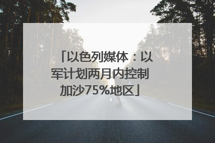 以色列媒体：以军计划两月内控制加沙75%地区
