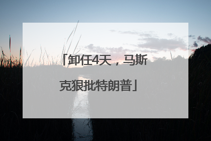 卸任4天，马斯克狠批特朗普