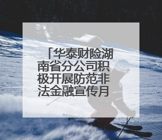 华泰财险湖南省分公司积极开展防范非法金融宣传月活动