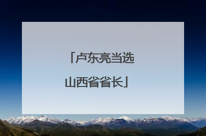 卢东亮当选山西省省长