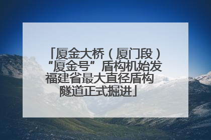 厦金大桥（厦门段）“厦金号”盾构机始发 福建省最大直径盾构隧道正式掘进