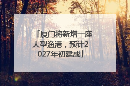 厦门将新增一座大型渔港，预计2027年初建成