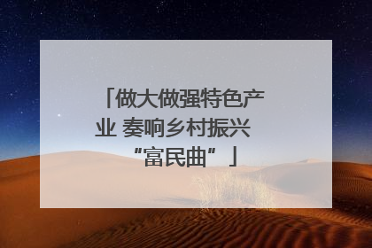 做大做强特色产业 奏响乡村振兴“富民曲”