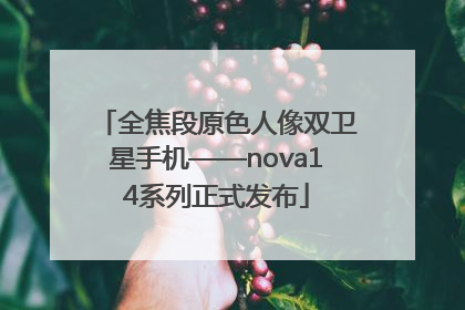 全焦段原色人像双卫星手机——nova14系列正式发布