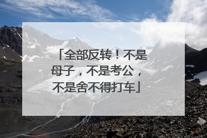 全部反转！不是母子，不是考公，不是舍不得打车