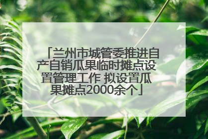 兰州市城管委推进自产自销瓜果临时摊点设置管理工作 拟设置瓜果摊点2000余个