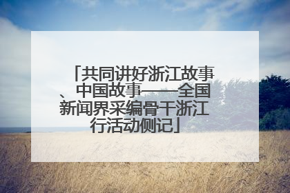 共同讲好浙江故事、中国故事——全国新闻界采编骨干浙江行活动侧记