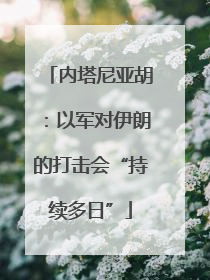 内塔尼亚胡：以军对伊朗的打击会“持续多日”