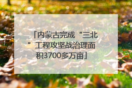内蒙古完成“三北”工程攻坚战治理面积3700多万亩