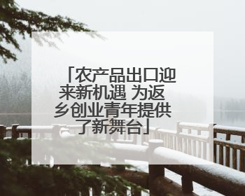 农产品出口迎来新机遇 为返乡创业青年提供了新舞台