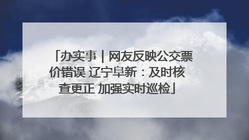 办实事｜网友反映公交票价错误 辽宁阜新：及时核查更正 加强实时巡检