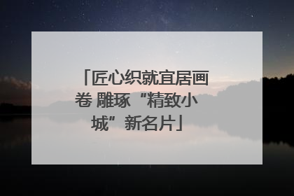匠心织就宜居画卷 雕琢“精致小城”新名片