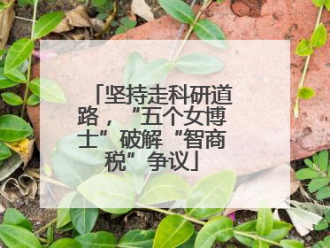 坚持走科研道路，“五个女博士”破解“智商税”争议