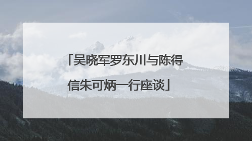 吴晓军罗东川与陈得信朱可炳一行座谈