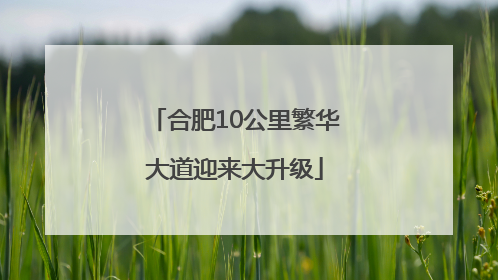 合肥10公里繁华大道迎来大升级