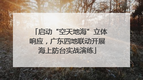 启动“空天地海”立体响应，广东四地联动开展海上防台实战演练