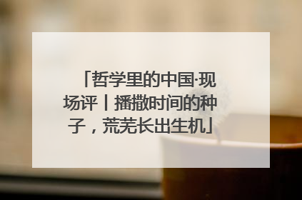 哲学里的中国·现场评丨播撒时间的种子，荒芜长出生机