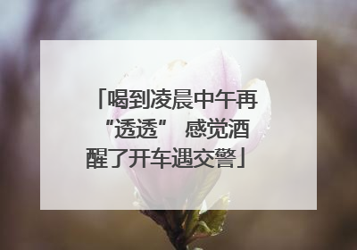 喝到凌晨中午再“透透” 感觉酒醒了开车遇交警