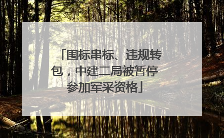 围标串标、违规转包，中建二局被暂停参加军采资格