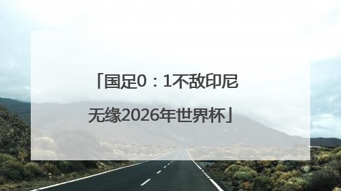 国足0：1不敌印尼 无缘2026年世界杯