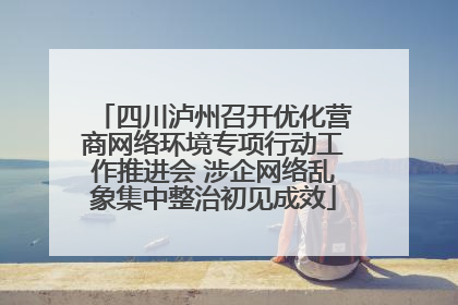 四川泸州召开优化营商网络环境专项行动工作推进会 涉企网络乱象集中整治初见成效