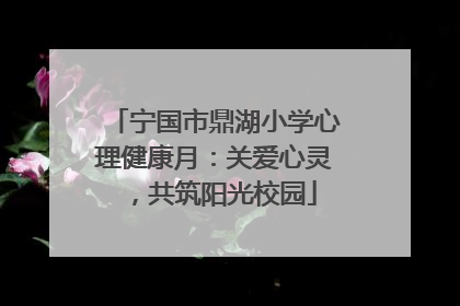 宁国市鼎湖小学心理健康月：关爱心灵，共筑阳光校园