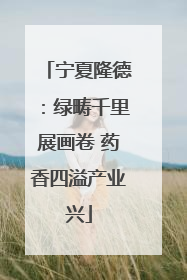 宁夏隆德：绿畴千里展画卷 药香四溢产业兴