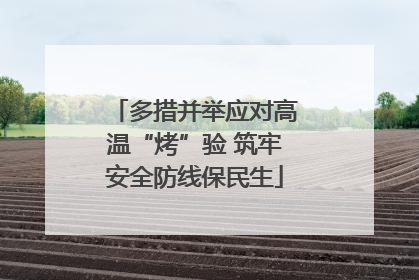 多措并举应对高温“烤”验 筑牢安全防线保民生