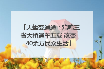 天堑变通途：鸡鸣三省大桥通车五载 改变40余万民众生活