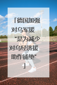 德国加强对乌军援 “是为减少对乌经济援助作铺垫”