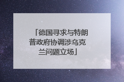 德国寻求与特朗普政府协调涉乌克兰问题立场