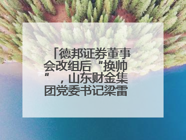 德邦证券董事会改组后“换帅”，山东财金集团党委书记梁雷出任董事长