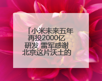小米未来五年再投2000亿研发 雷军感谢北京这片沃土的大力支持