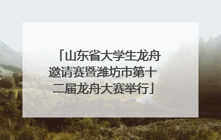 山东省大学生龙舟邀请赛暨潍坊市第十二届龙舟大赛举行