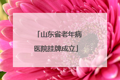 山东省老年病医院挂牌成立