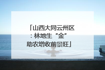 山西大同云州区：林地生“金” 助农增收前景旺