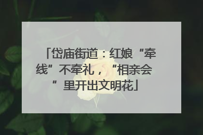 岱庙街道：红娘“牵线”不牵礼，“相亲会”里开出文明花