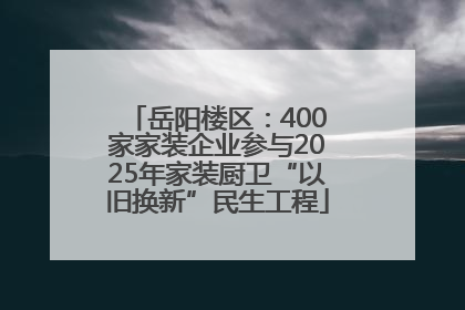 岳阳楼区：400家家装企业参与2025年家装厨卫“以旧换新”民生工程