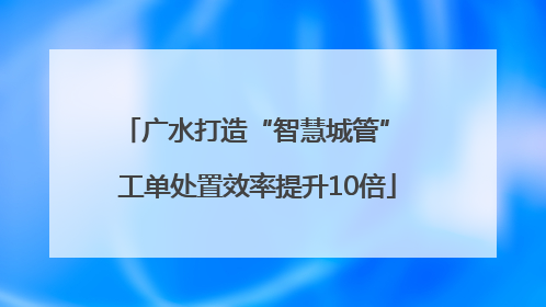 广水打造“智慧城管” 工单处置效率提升10倍