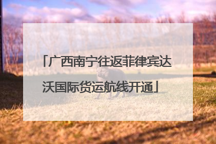 广西南宁往返菲律宾达沃国际货运航线开通