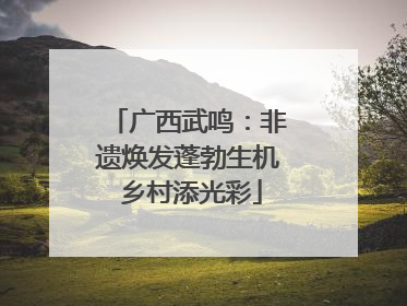 广西武鸣：非遗焕发蓬勃生机 乡村添光彩