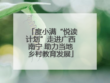 度小满“悦读计划”走进广西南宁 助力当地乡村教育发展