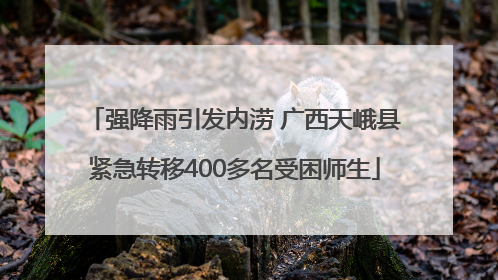 强降雨引发内涝 广西天峨县紧急转移400多名受困师生